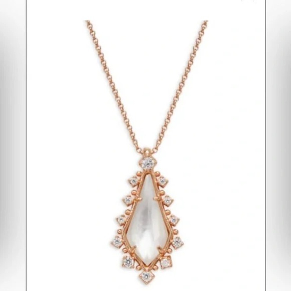 Kendra Scott Gold Necklace with Teardrop Pendant